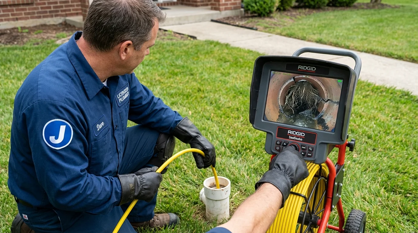 Sewer camera inspection being performed by Johns Plumbing LLC in Allison Park