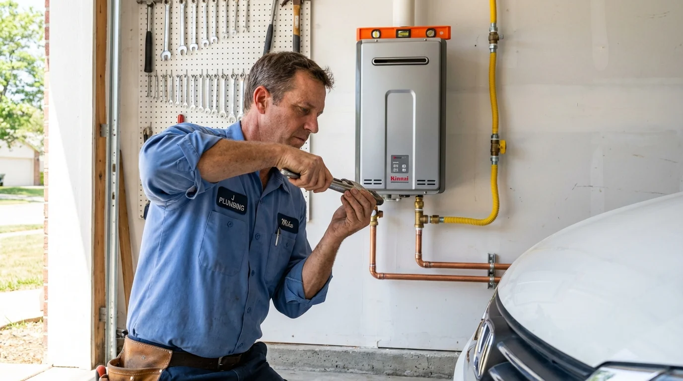 Tankless water heater installation by a Johns Plumbing LLC plumber in Allison Park
